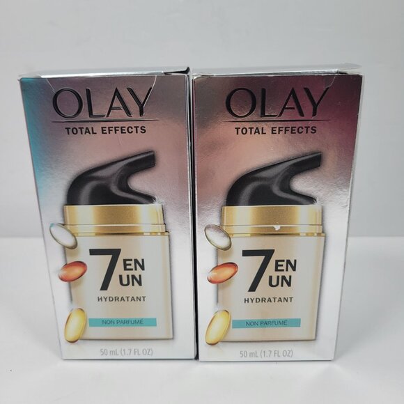 Olay Total Effects 7 In One Fragrance-Free Moisturizer 50ml Set of 2 NIB - Picture 1 of 5